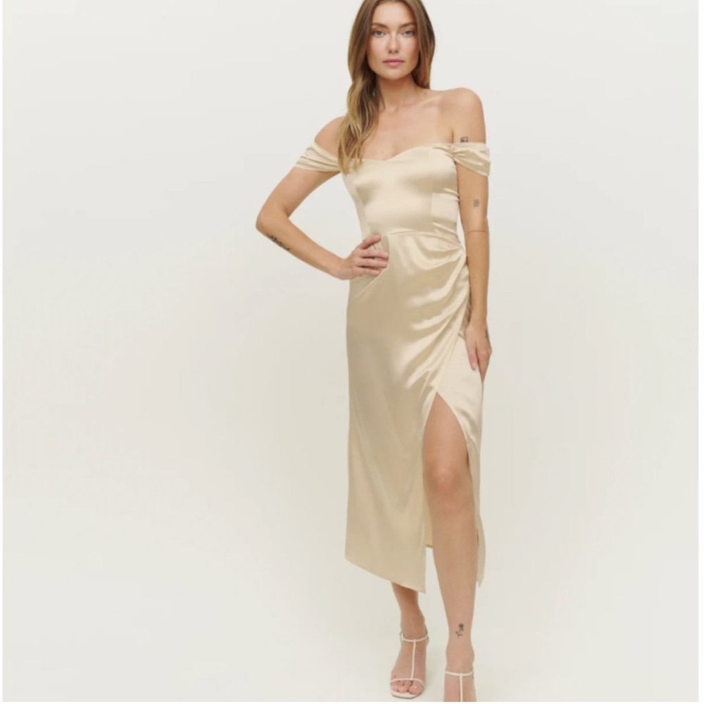 Reformation Genesis Silk Dress-Ivory